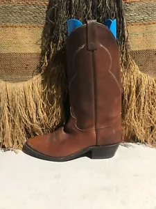 DAN POST EL-PASO Mens Dark Brown Leather Western Cowboy Boots US Men 10D - Picture 1 of 9