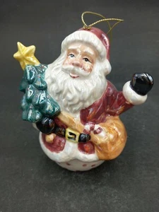 Vintage Weihnachtsmann Keramik Christbaumschmuck Figur 4." Haltebaum - Bild 1 von 7