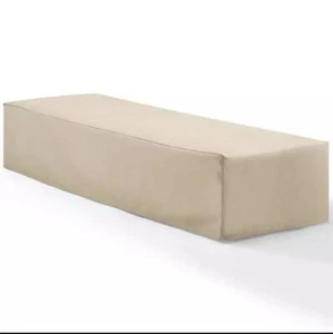 Crosley Furniture Patio Polyester Fabric Chaise Lounge Cover in Tan - Picture 1 of 2