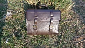 Genuine Buffalo Dark Brown Leather with Alligator plate Leather Cartridge 250+ - Picture 1 of 10