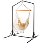 Gardeon Hammock Chair With Stand Hanging Bed Outdoor Garden Tassel Cream