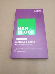 NEW H&R Block Tax Software Deluxe + State 2024 PC/Mac Key Card DL/ Pls READ - Picture 1 of 10