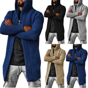 Jacke Winter Mäntel Langarm Pullover Oberbekleidung Herren Uni Strick Offen Cardigan - Bild 1 von 20