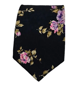 SANTOSTEFANO Black Floral Silk Tie ITALY 59"/ 3.7" EC - Bild 1 von 6