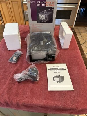 GPX 5" Portable B&W TV/AM-FM  Model TVP5B  Mint in box - Image 1 of 4