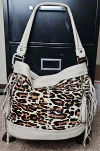 B.Makowsky Rindshaar & Leder mittelgroß Tiermotiv Schulter/Eimer Handtasche - Bild 1 von 12