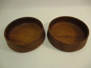 Set 2 Teak Wood 6" Bowls Skjode Skjern Denmark MCM - Picture 1 of 9