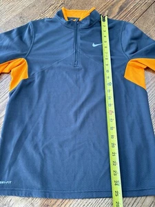 Boys Nike dry fit quarter Zip size large gray and orange - Picture 1 of 11