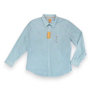 NWT Savane Shirt Mens XXL Plaid Long Sleeve Eco-Start Blue Business Workwear - Picture 1 of 6