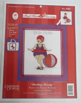 Cross Stitch Bathing Beauty Red Hat Society Pattern New Candamar Designs  - Image 1 of 4