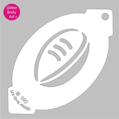 Rugby Ball Face Paint Stencil Template 085 -  Rugby 6 Nations stencil for face - Image 1 of 4