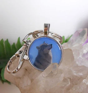 Schlüsselanhänger - Taschenbaumler Wolf mit Ring + Karabiner  - Talismann - Bild 1 von 5