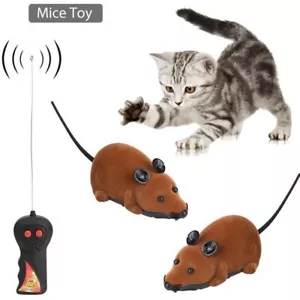 Mini Elektronische Maus Fernbedienung Katzenspielzeug Hund Braun - Bild 1 von 5
