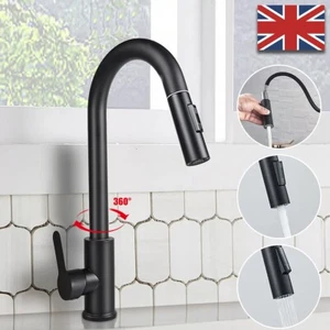 360° Kitchen Sink Mixer Tap Pull Out Spout Spray Single Lever Modern Home Tap UK - Picture 1 of 29