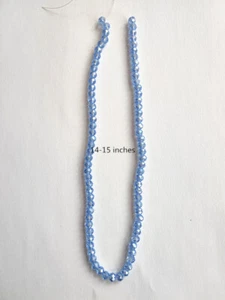 4X6mm glittering sky blue crystal beads 50pcs/A - Imagen 1 de 2
