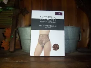 SOFIA WOMENS LEOPARD DESIGN HIGH WAIST THONG SHAPING UNDERWEAR 1 PAIR SIZE XXL - Picture 1 of 2