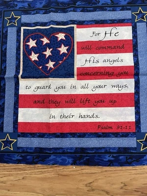 Painel de travesseiro de algodão patriótico Beth Yarbrough "Soldier's Prayer" novo - Imagem 1 de 4