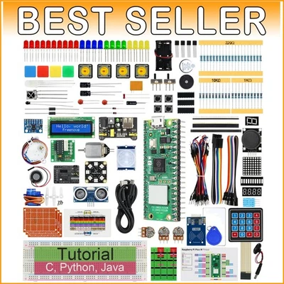 Comprehensive Raspberry Pi Pico 2 W Starter Kit with 119 Projects & 224 Items - Image 1 of 4