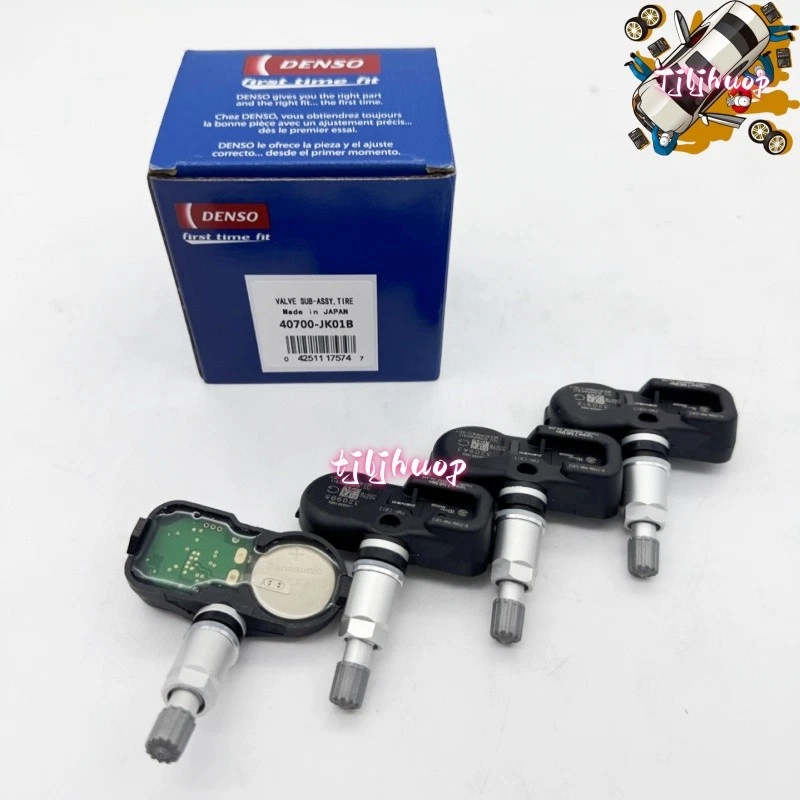 Sensor de presión de neumáticos Denso TPMS 40700-JK01B de 4 piezas para Infiniti FX35 FX45 FX50 G35 Foto 1 de 4
