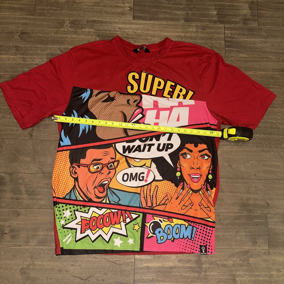 Camiseta Rebel Minds Unisex 4xl Roja Manga Corta Gráfica Y2k Arte Pop Grande Alta Foto 1 de 4