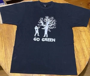 M-U Black Go Green Graphic Print Short Sleeve Cotton T-Shirt - Size XL - GC - Picture 1 of 5