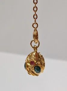 RARO Dije de Huevo Esmaltado Vintage JOAN RIVERS con Extensor: Dorado, Cadena de 2" - Imagen 1 de 5