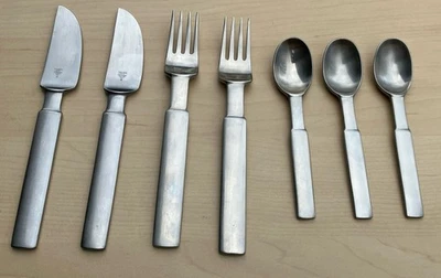 Lot Of 7 Vintage Dansk Artisan 1 Stainless Steel Cutlery Japan - Image 1 of 4