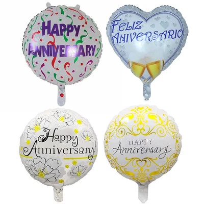 10pcs 18inch Happy Anniversary Helium Balloons Wedding Theme Party Supplies Enga - Image 1 of 4
