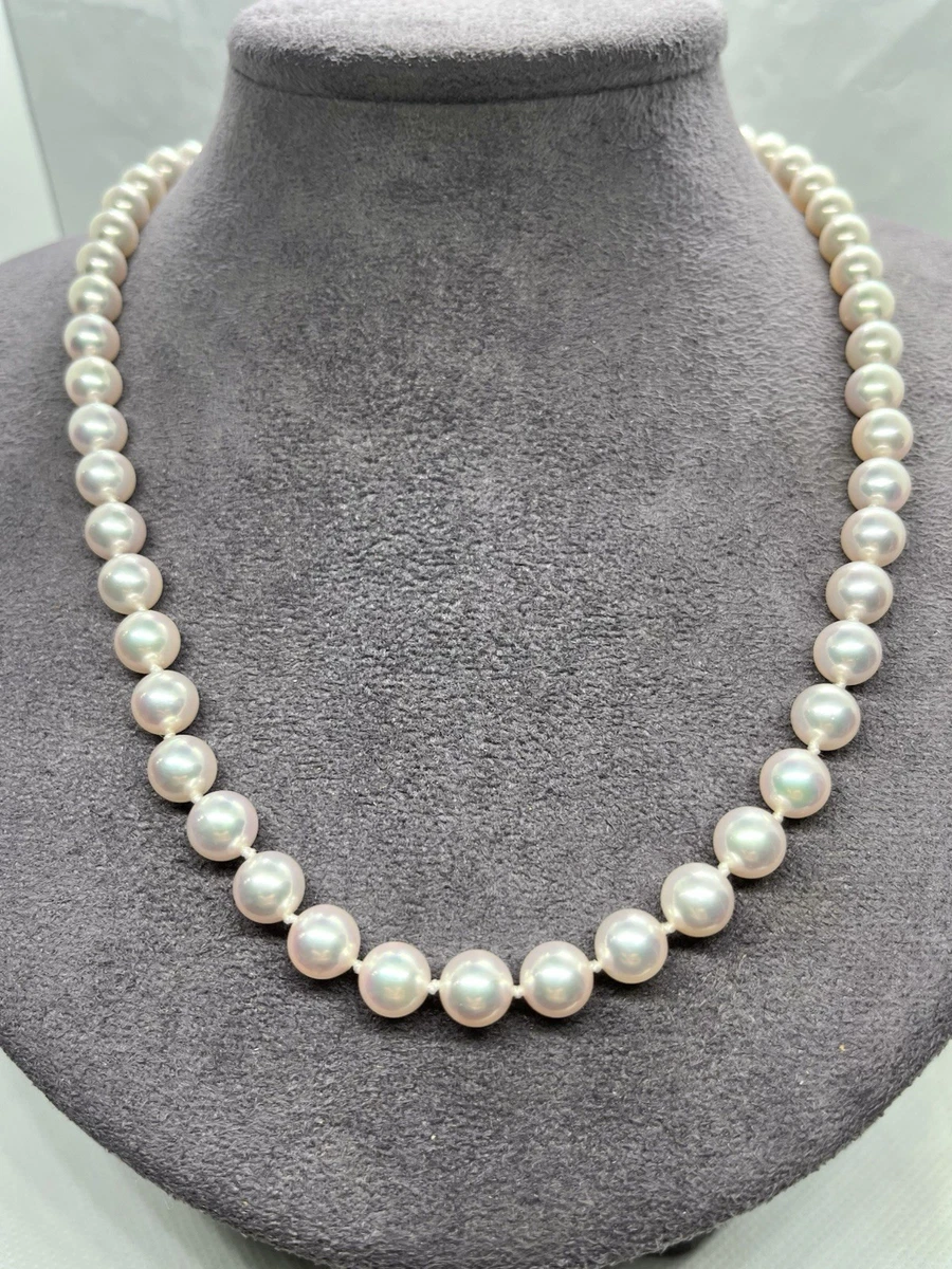 Collana Di Perle D'acqua Dolce AAAA Annodate A Mano Da 18/20/22/24/26/28 Pollici, Perle Di Qualità Edison Akoya Rotonde Bianche Autentiche Da 9-9,5 Mm #P1805 - Italia - Foto 6