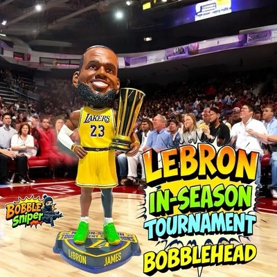 LEBRON JAMES Los Angeles Lakers 23 In-Season Tournament Champion NBA Bobblehead - Image 1 of 4