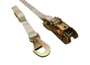 Heavy Duty White Ratchet Strap 1in x 12ft Tie Down Commercial Cargo Anchor 4 Pk - Picture 1 of 10