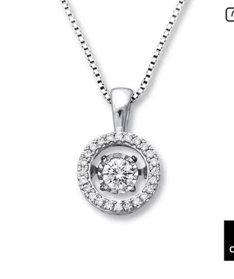 Collar de diamantes de amor imparable de 1/4 quilate total de oro blanco de 10 quilates no solo colgante de chatarra Foto 1 de 4