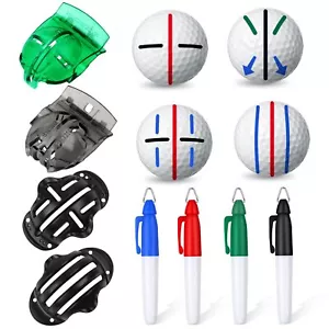 8 Pack Golf Ball Marker Liner Drawing Marker 4 Golf Ball Marker Stencil and 4... - Picture 1 of 7