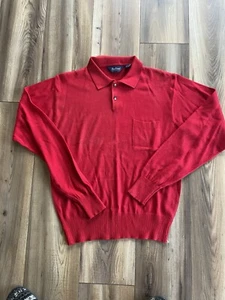 Par Four Vintage Men’s Size Large Red Collared Sweater - Picture 1 of 3