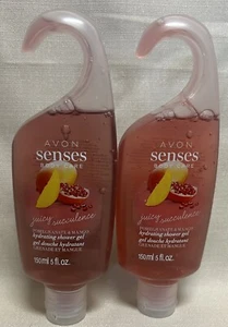 E5181 LOT of 2 Avon Senses Juicy Pomegranate & Mango Hydrating Shower 5oz SEALED - Picture 1 of 3