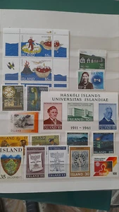 ISLANDA fogli album 19 francobolli timbrati e nuovi - Foto 1 di 1