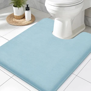 Memory Foam Toilet Rugs U-Shaped 24x20, Extra Soft Absorbent Non-Slip Contour Ba - Picture 1 of 8