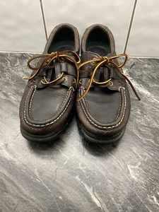 Polo Ralph Lauren scarpe uomo 8,5 pelle marrone suola country mocassini barca vintage - Foto 1 di 6