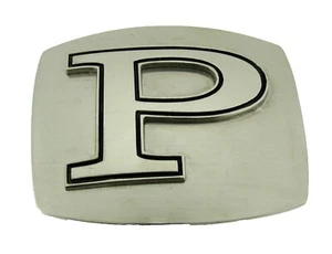 Initial Letter P Belt Buckle Western Rodeo Texas Style Silver Plain Finished New - Picture 1 of 2