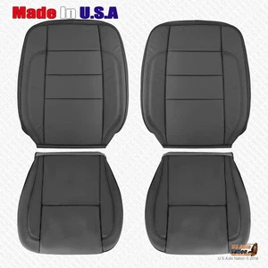 Fits 1998 - 2005 Lexus GS300 GS400 GS430 Driver Passenger Leather Seat Cover Blk - Picture 1 of 20