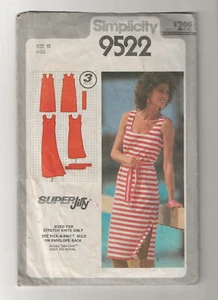 Vintage 1980 Easy Jiffy Sundress Simplicity 9522 Sewing Pattern Size 10 Bust 32 - Picture 1 of 2