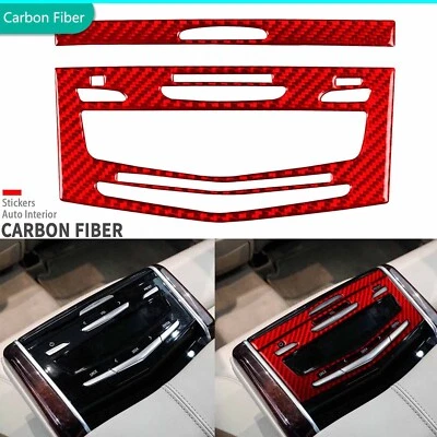 Reposabrazos trasero rojo fibra de carbono panel multimedia cubierta embellecedor para Cadillac XTS 13-19 Foto 1 de 4