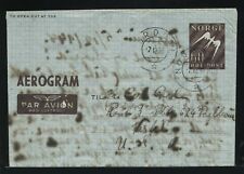 NORGE Nord dal  AEROGRAM 7-12-1948 Self Covered Letter PAR AVION 