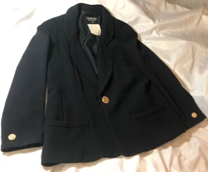 Vintage Chanel Boutique Black Wool Blazer w Silk Lining, sz 44, VGUC(C measures) - Picture 1 of 11