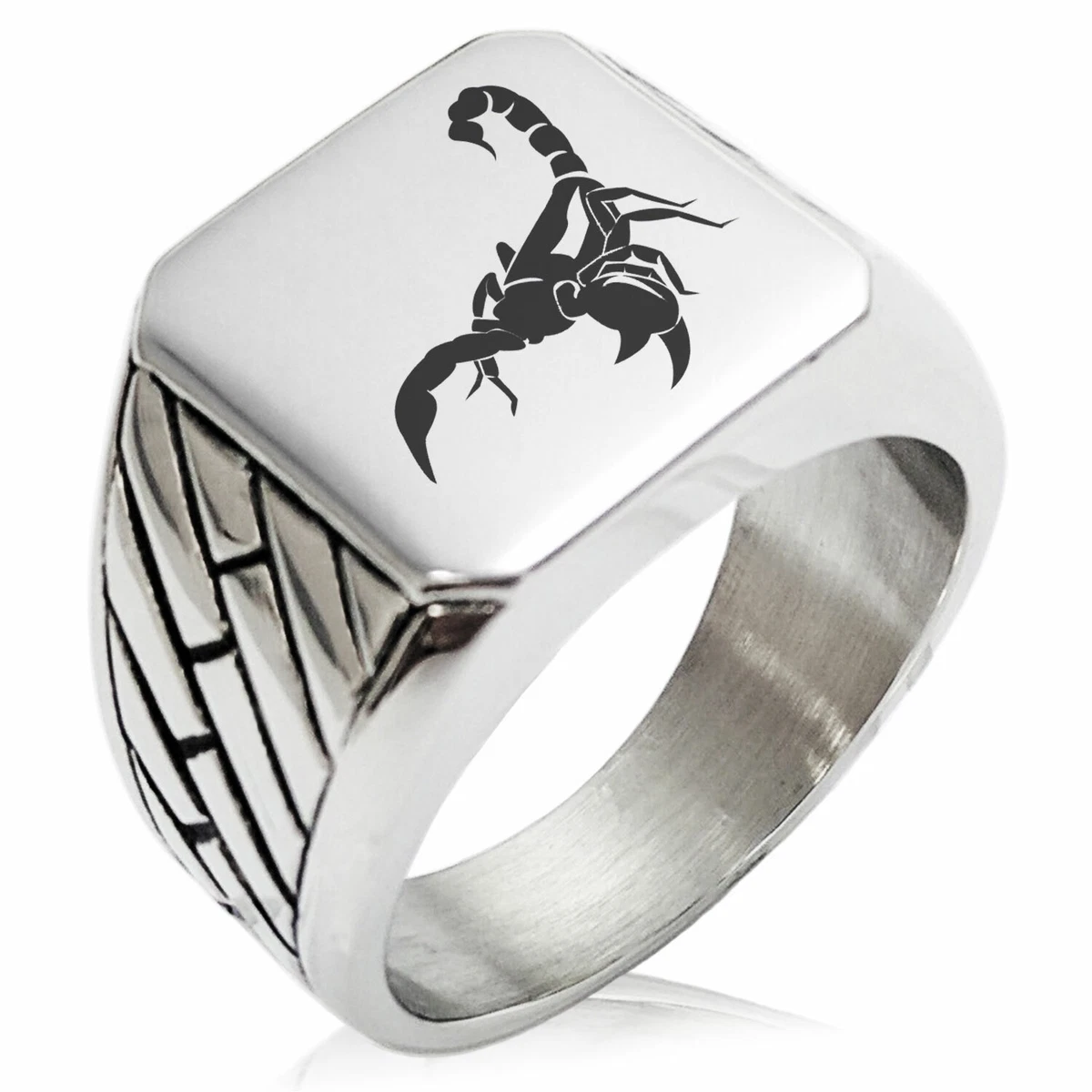 Solid 925 Sterling Silver Aries Zodiac Sign Men’s Ring – Nugget Style Band With Ram Design, Handmade In USA - View #3