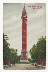Cartolina Nuova Torre dell'Acqua St. Louis Missouri Vintage Divisa Indietro Postata 1910 - Foto 1 di 2