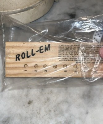 1987 CARDINAL INDUSTRIES ROLL-EM PEG BOARD GAME - WOOD - NEW - Image 1 of 4