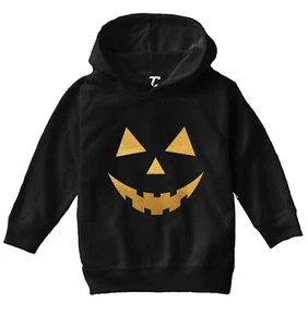 Pumpkin Face - Jack O' Lantern Halloween Scary October Toddler/Youth Hoodie - Picture 1 of 12