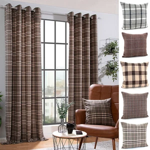 heimtexland ® Ösenschal Wolle Tartan Karo Vorhang Deko Gardine kariert Typ899 - Bild 1 von 29