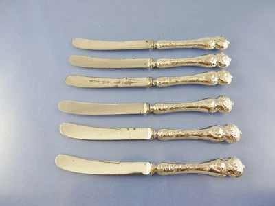 JUEGO DE 6 CUCHILLOS MANTEQUILLA MANGO HUECO ART NOUVEAU DE HF SHEFFIELD 1903 Foto 1 de 4